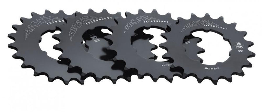 Miche Single Speed Ritzel 1/8", 21 Zähne, schwarz, aus 7075 Aluminium, Made in Italy.