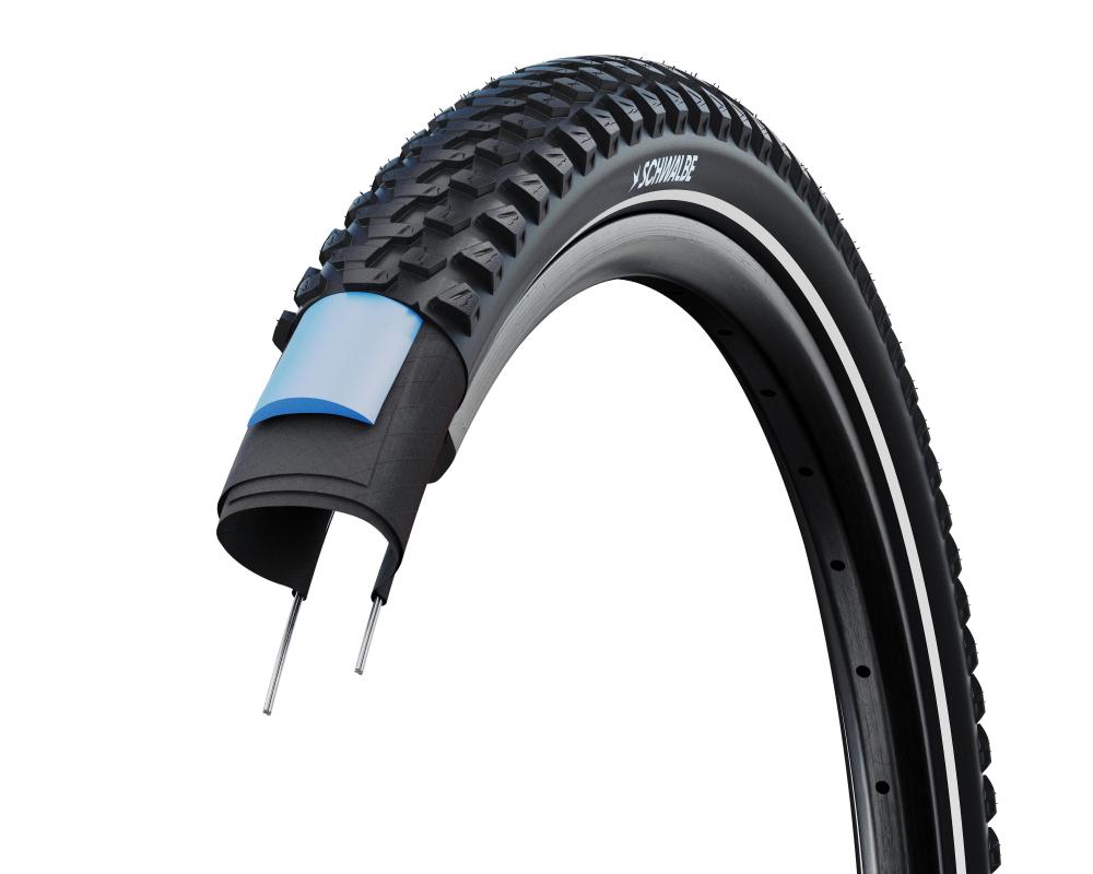 Schwalbe Marathon Plus MTB Drahtreifen 54-584 Schwarz - unplattbarer E-MTB-Reifen - Fahrradreifen