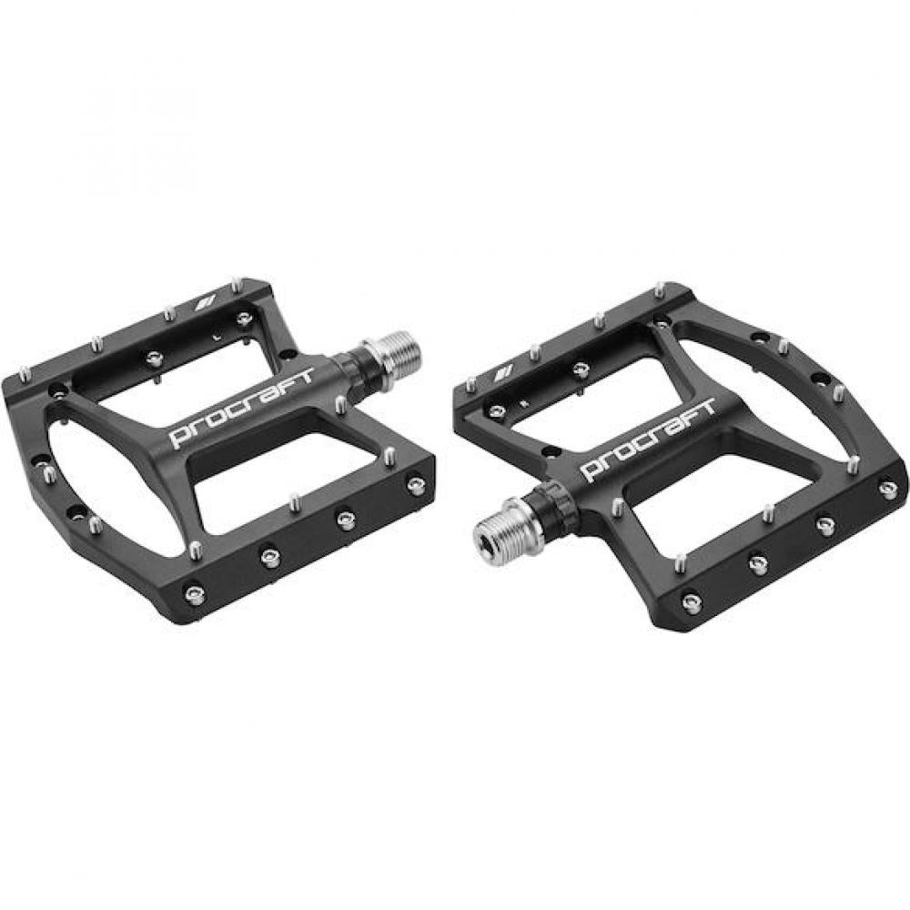 Procraft Pedale Flat Grip Advanced CNC 110 x 108 mm Schwarz - maximaler Grip & Kontrolle