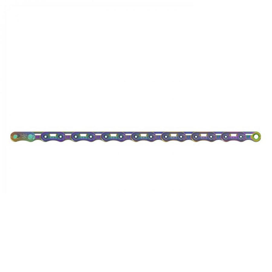 SRAM PC RED AXS E1 12-fach Rennradkette in Regenbogenfarbe, ultraleicht.