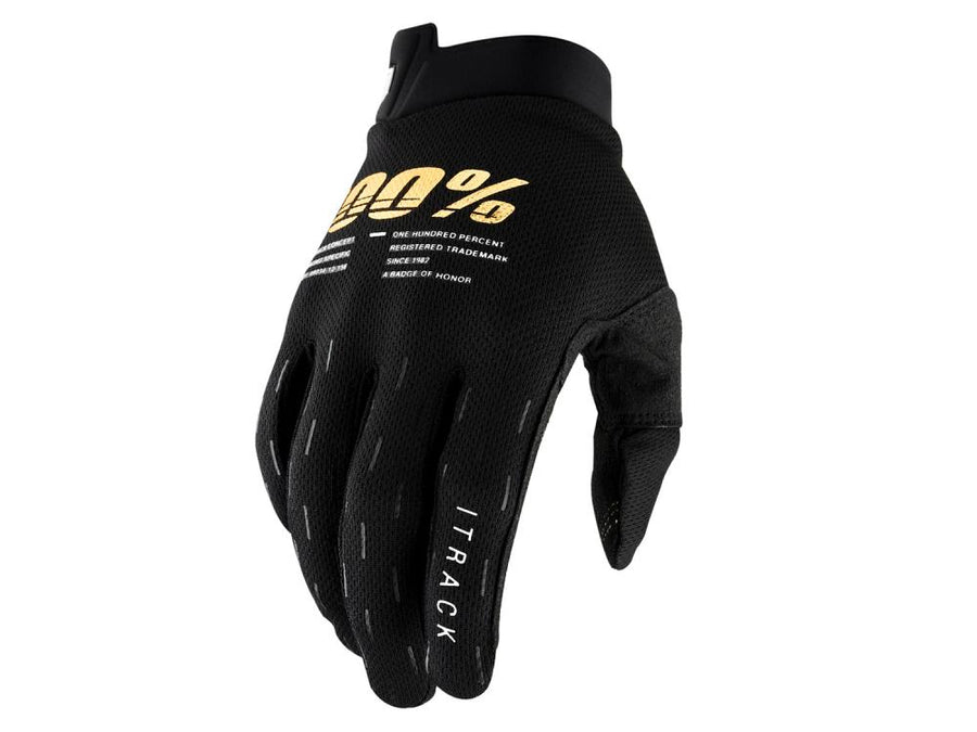 100% iTrack Youth Gloves XL black - ultraleichte MTB-Handschuhe mit Top-Grip