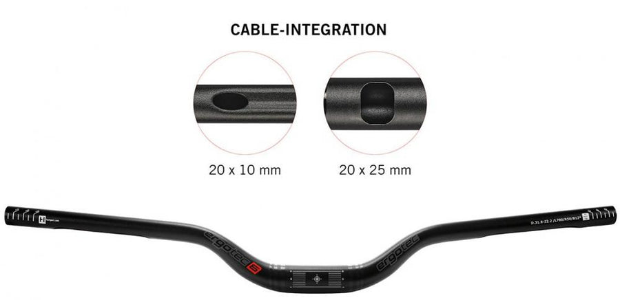 Humpert/Ergotec Riser Bar 50 I MTB-Lenker - Aluminium 35 - 0 mm Klemmung Schwarz - 31.8 mm