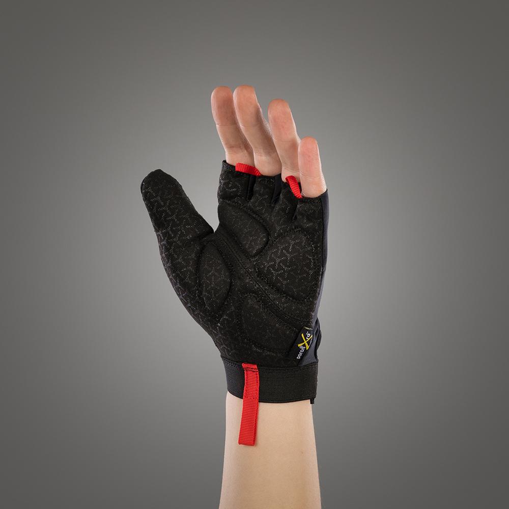 CHIBA Argon II Rollstuhlhandschuhe XL Schwarz mit Gelpolster