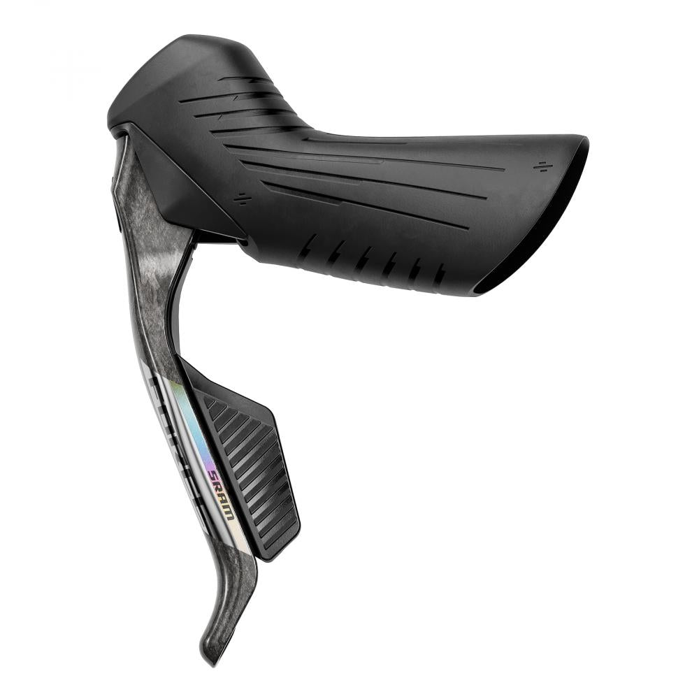 SRAM Force AXS E1 vordere Schalt-/Bremseinheit, schwarz, mit Carbon-Hebel für maximale Kontrolle.