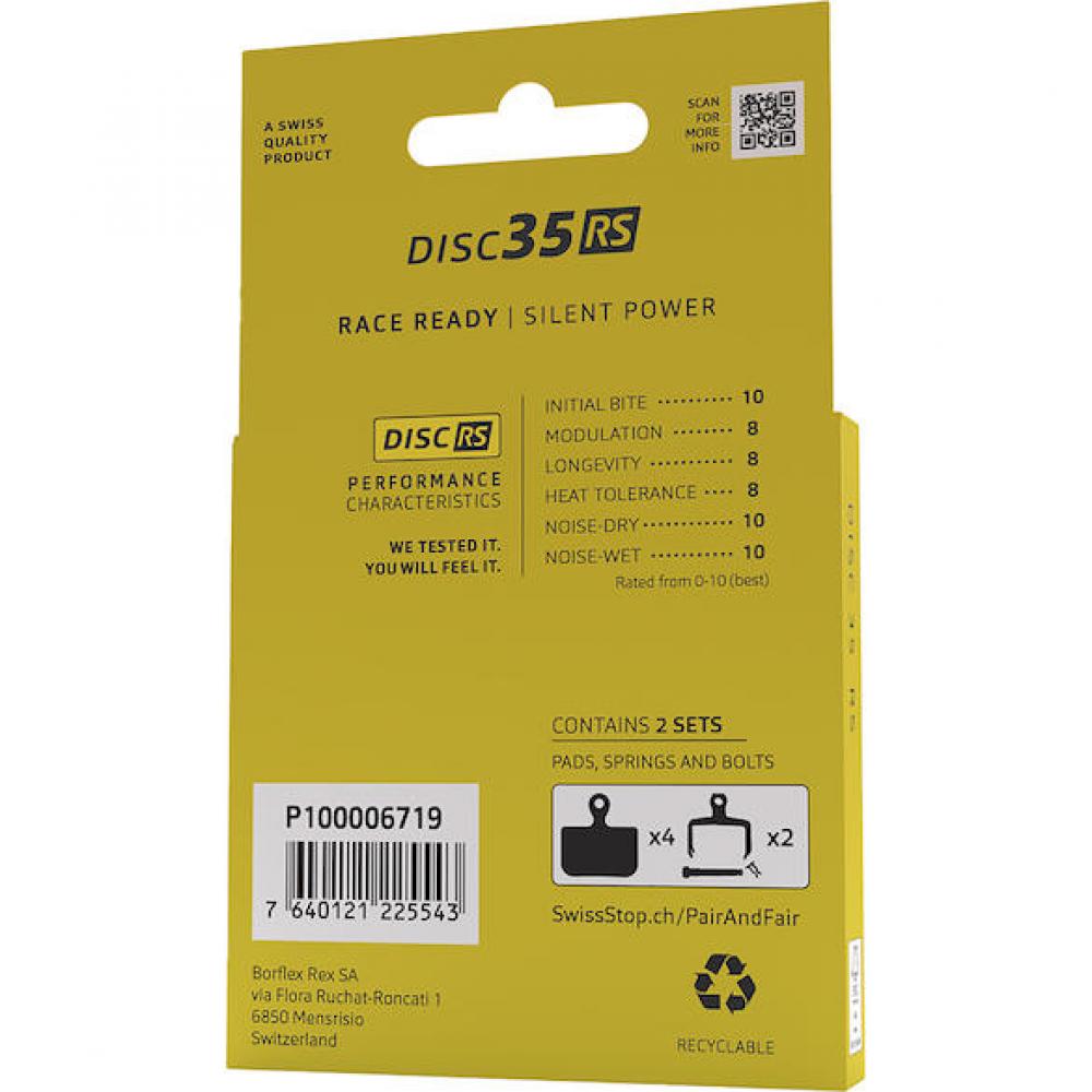 Bremsbeläge SWISSSTOP Bremsbeläge Disc 35 RS 35 Red - leise Scheibenbremsbeläge mit starker Performance
