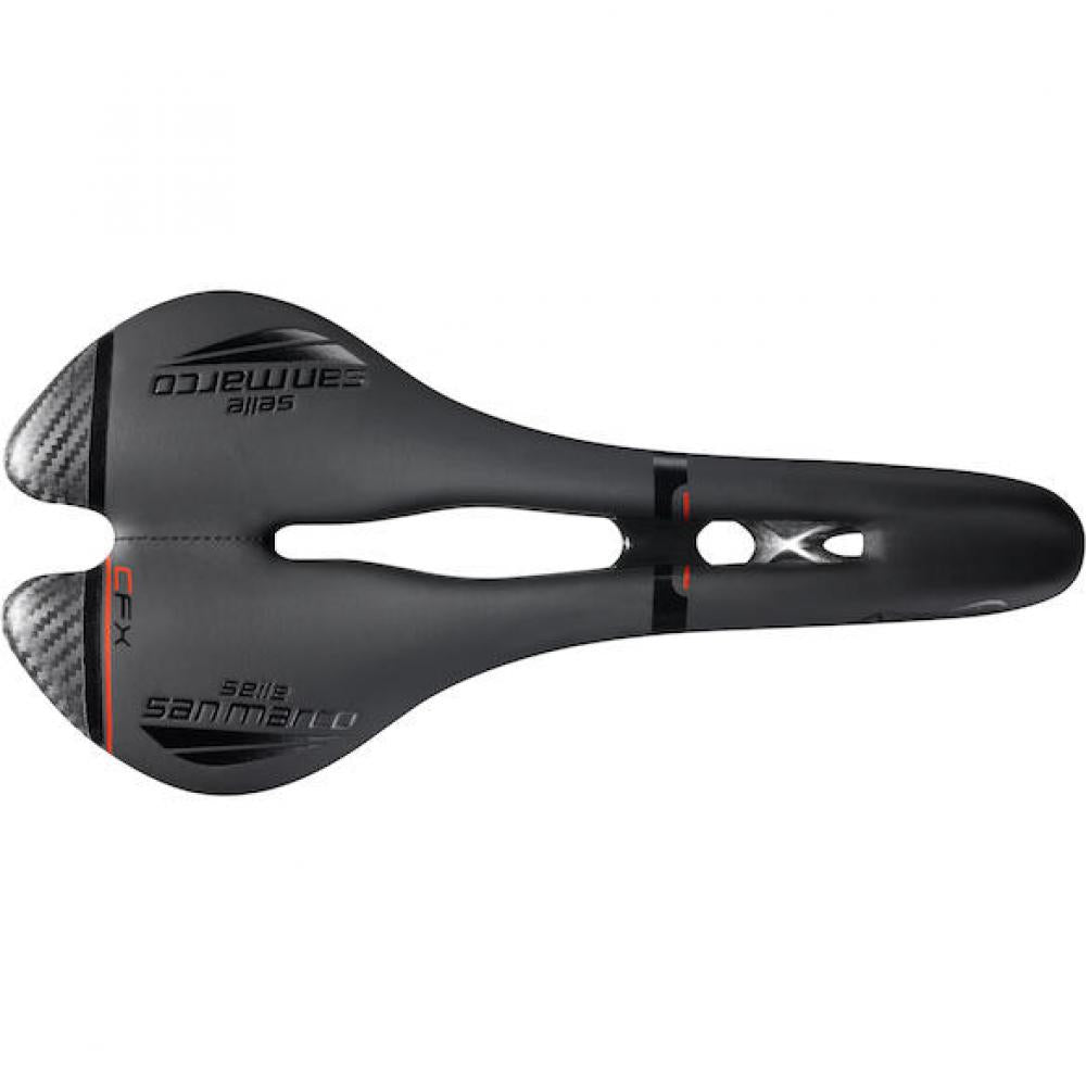 Selle San Marco Sattel Aspide Carbon FX 132 x 277 mm Schwarz - ultraleichter Rennrad-Sattel