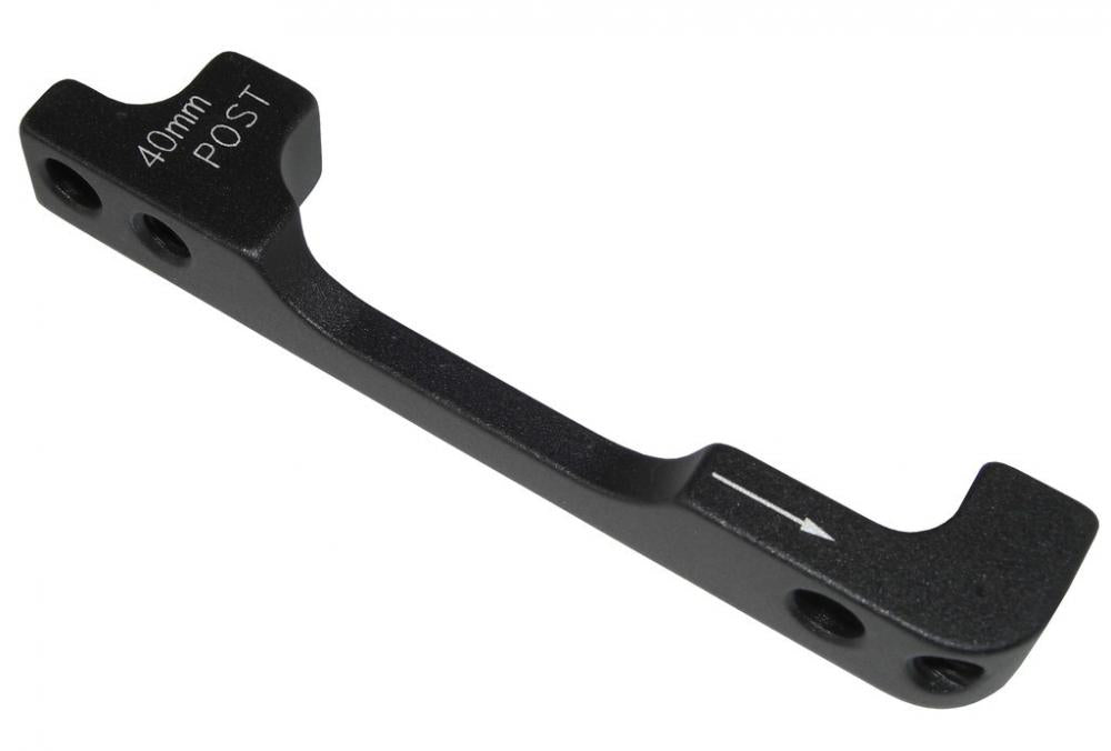 SRAM 40P Post Mount Fahrradbremsadapter für 200/180mm Bremsscheiben, schwarz, mit 40mm POST Schriftzug.
