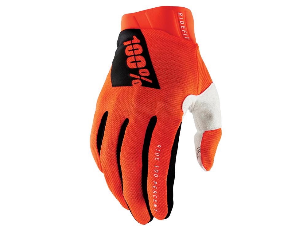 100% Ridefit Gloves XL fluo orange - leichter MTB-Handschuh mit Top-Grip