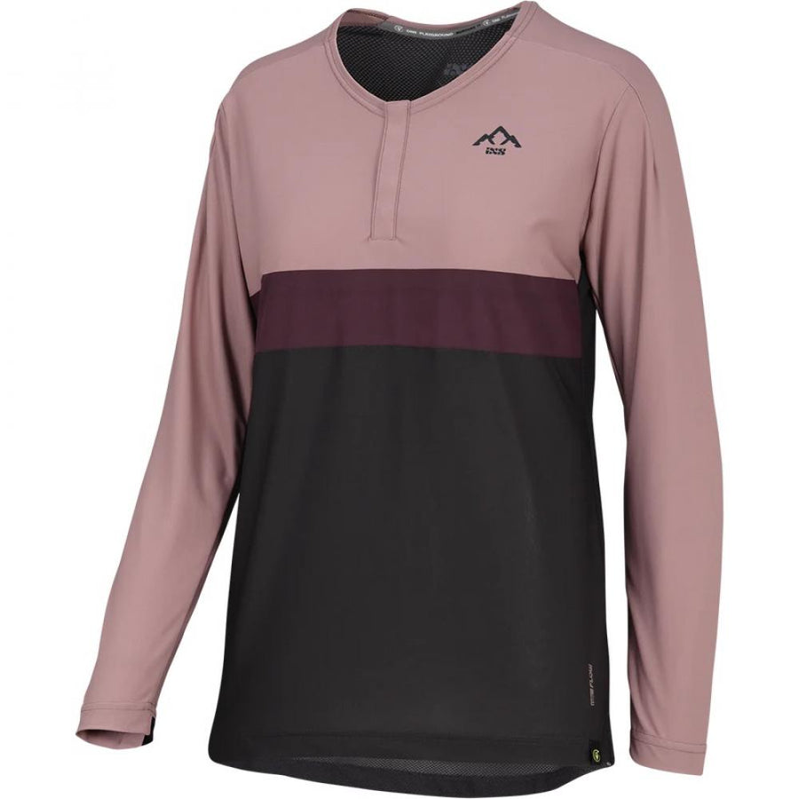 IXS Sports Division iXS Flow XTG Women's Long Sleeve Henley 40 Anthracite / Raisin - wetterfestes Trail-Shirt