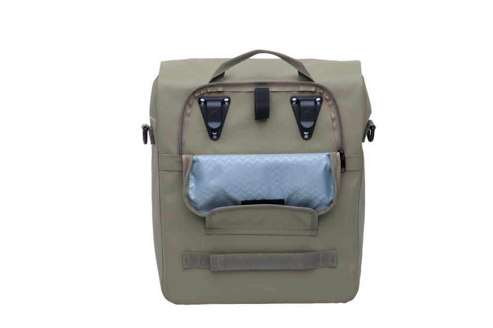 New Looxs Radtasche Leeds Single Taupe 18-20 l - praktische Alltags-Gepäckträgertasche