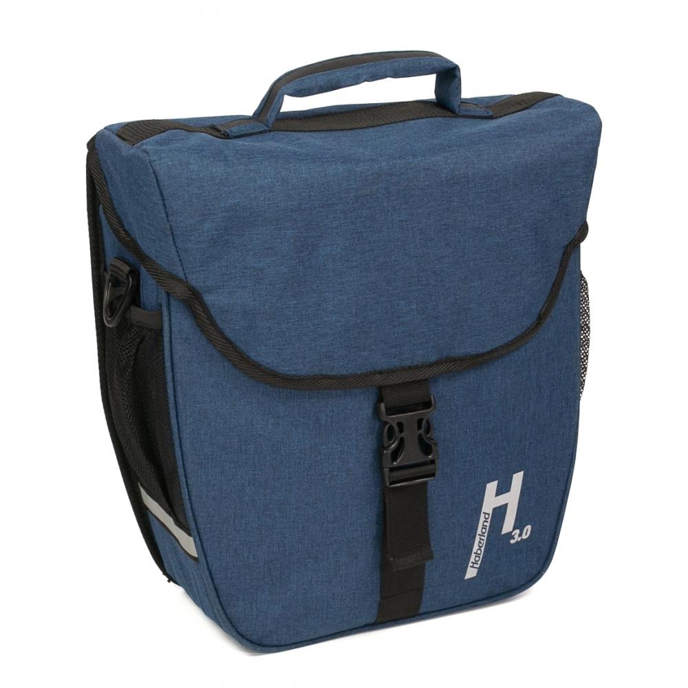 Haberland Einzeltasche 14l Basic 3.0 blau - praktische Fahrradtasche mit klappbarem Volumen