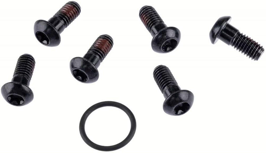 Sram Speed-Ring Montage-Kit: 6 schwarze Innensechskant-Schrauben mit Gewindedichtung und O-Ring für Fahrräder