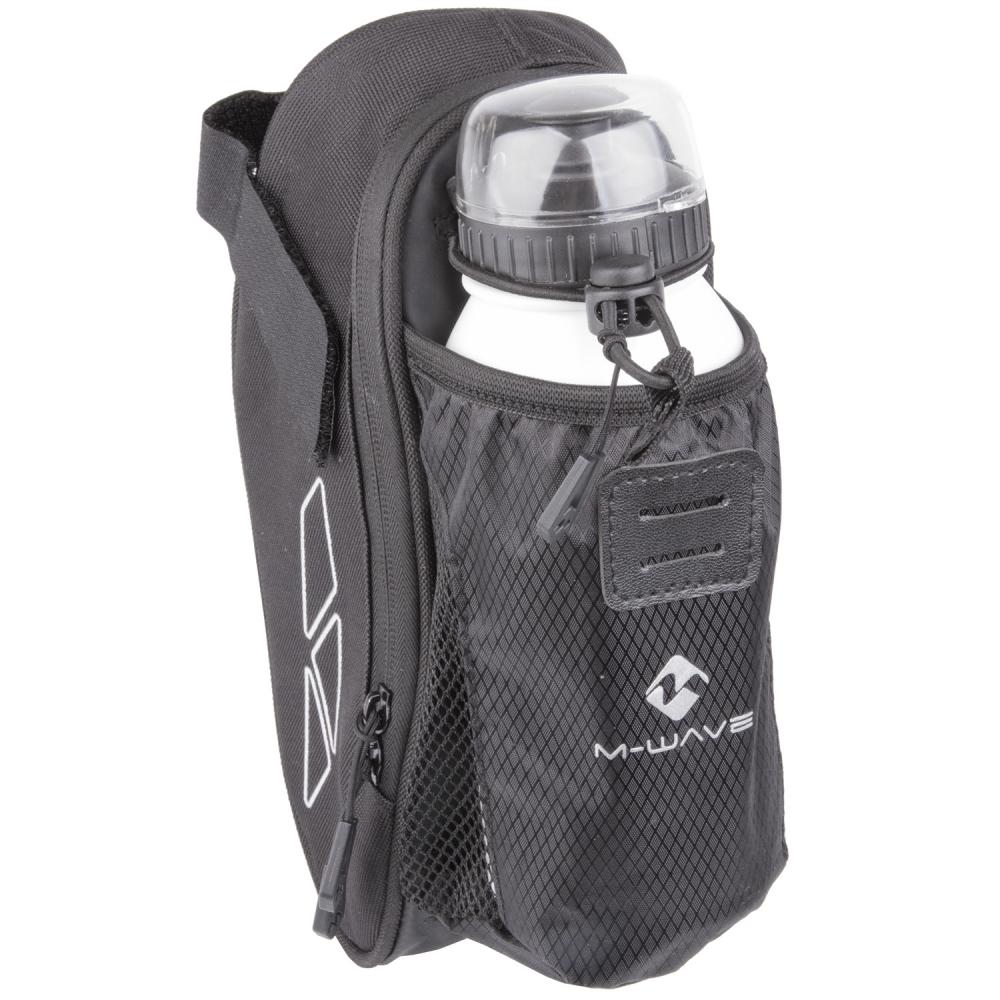 M-WAVE Amsterdam Bottle Satteltasche praktische Fahrradtasche mit integriertem Flaschenhalter