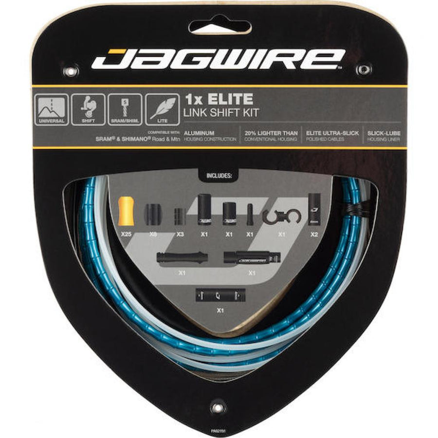 Jagwire Schaltzugset Road & Mountain Elite Link 1x Blau - Kompressionsfreie Schaltperformance
