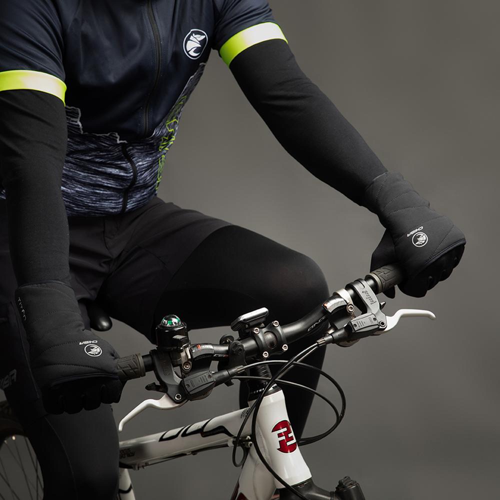 CHIBA Polarfleece Titan - Radhandschuhe XS schwarz, Polartec & Primaloft, winddicht, Touchfunktion