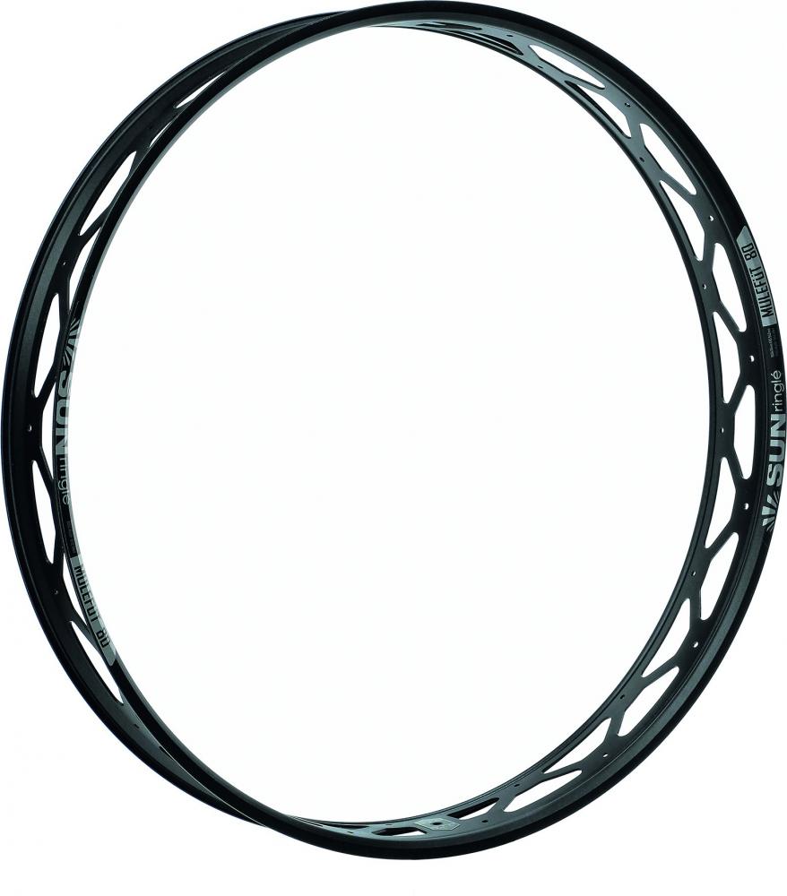 SUNringle Felge Mulefüt 80 V2 26" 32 Loch Schwarz - breite, leichte Fatbike-Felge