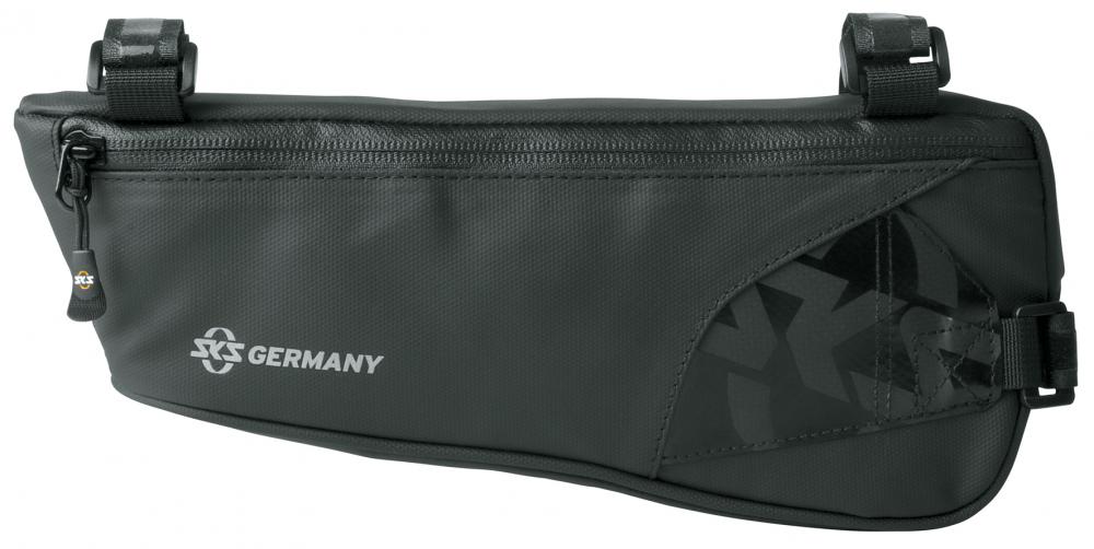 Sks Explorer Edge Rahmentasche Schwarz - Robuste, Wasserdichte Bikepacking-tasche 1,0l Für Gravel & Mtb, 280x60x120mm, Klettverschluss, Reflektierende Details
