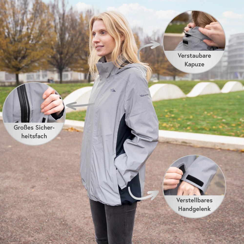 Valkental Damenjacke 3in1 Smart Jacket wasserdichte Jacke mit Fleece Zipp-In S grau