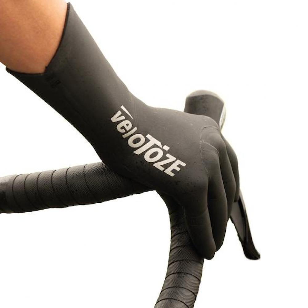 VeloToze Handschuhe wasserdicht L schwarz - warme, wind- & wasserdichte Radhandschuhe