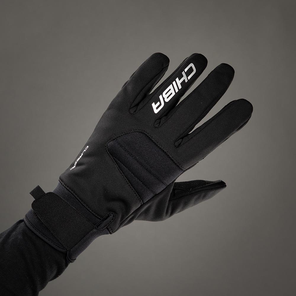 Chiba Classic Fahrradhandschuh Schwarz-Silber Gr. XXL - atmungsaktiv, Gel-gepolstert, Klettverschluss, Frotteedaumen & rutschfest