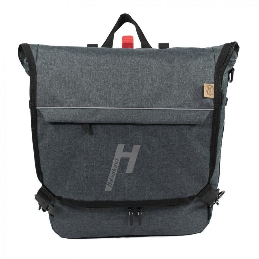 Haberland Sporty Fahrrad Rucksack / Gepäckträgertasche anthrazit - vielseitiger 2-in-1 Allrounder