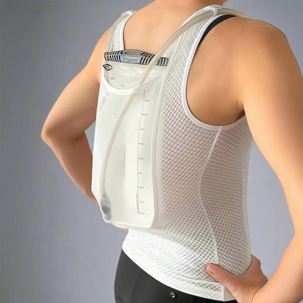 VeloToze Funktionsweste Hydro Vest mit Trinkblase L Weiß - aerodynamisches Trinksystem