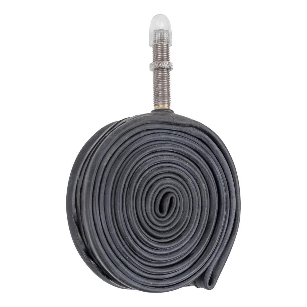 Schwalbe Schlauch AV11 20 Zoll, aufgerollter schwarzer Fahrradschlauch mit 40 mm Autoventil.