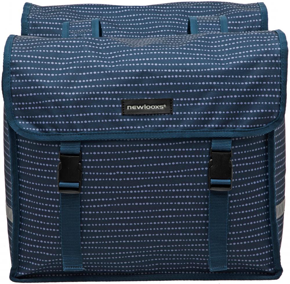 New Looxs Doppelpacktasche Fiori Double Nomi Blue Blue - geräumige Fahrradtasche für Alltag & Tour