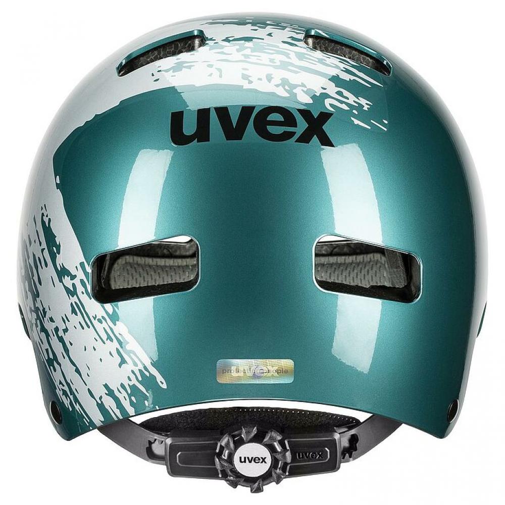 Uvex Kid 3 Kinder-Fahrradhelm teal-silver 51-55 cm - robuster Hartschalenhelm mit EPS-Innenschale, IAS-Größenanpassung, Monomatic-Verschluss und 10 Belüftungsöffnungen