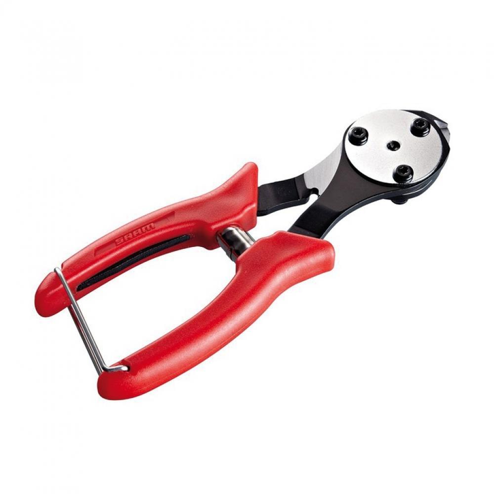 SRAM Bowdenzug-Schneider mit Crimpfunktion, rote Präzisionszange für Fahrradkabel und -hüllen.
