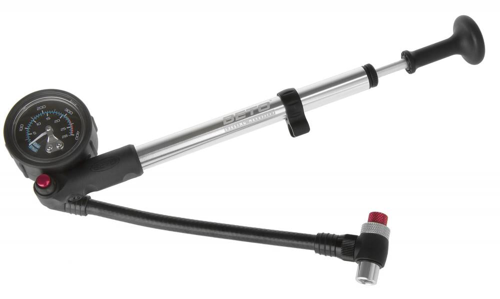 Pumpen, Federbeinpumpe, Alu, Hochleistungsmanometer Bis 28 Bar/ 400 Psi, Klappbarer Flexibler Schlauch