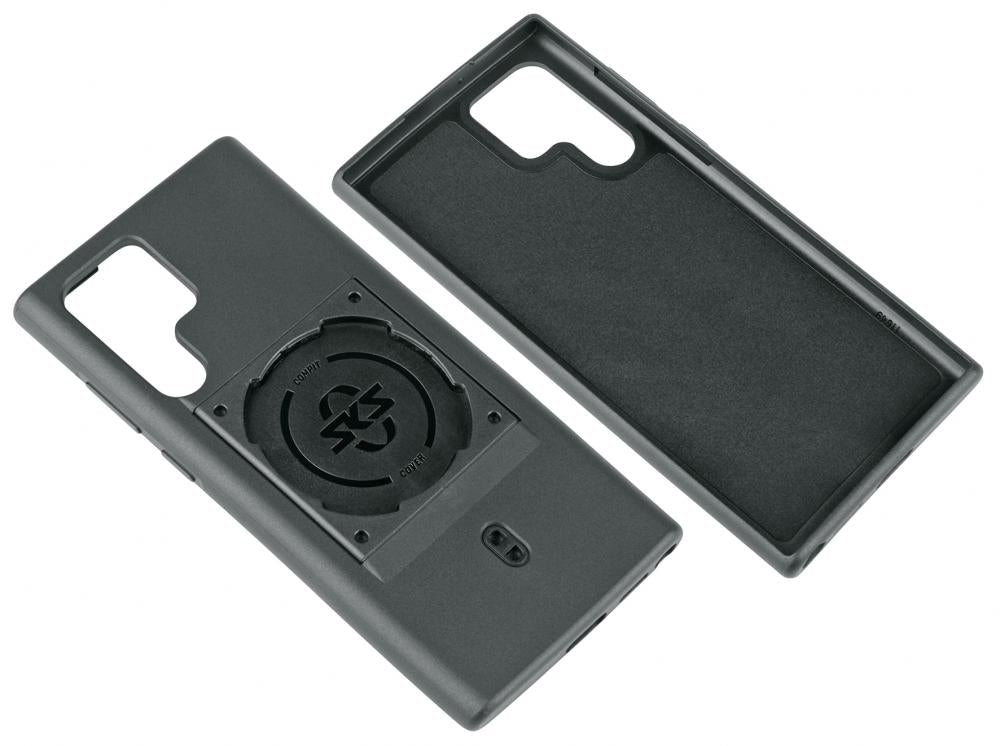 SKS GERMANY COMPIT Cover für Samsung Galaxy S22 Ultra  stoßdämpfende 2-Komponenten-Kunststoffhülle mit spezieller Befestigungsvorrichtung für das COMPIT-System, schwarz