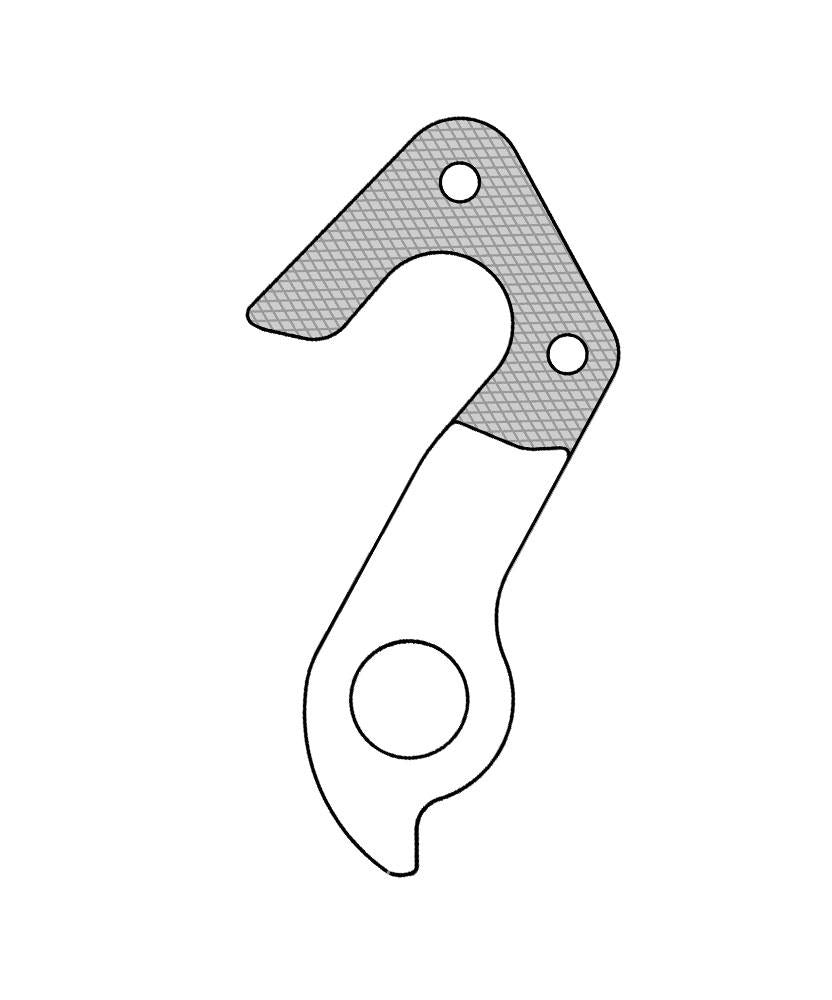 Marwi Schaltauge GH-284 inkl. Schrauben für GT Bikes - Aluminium silber