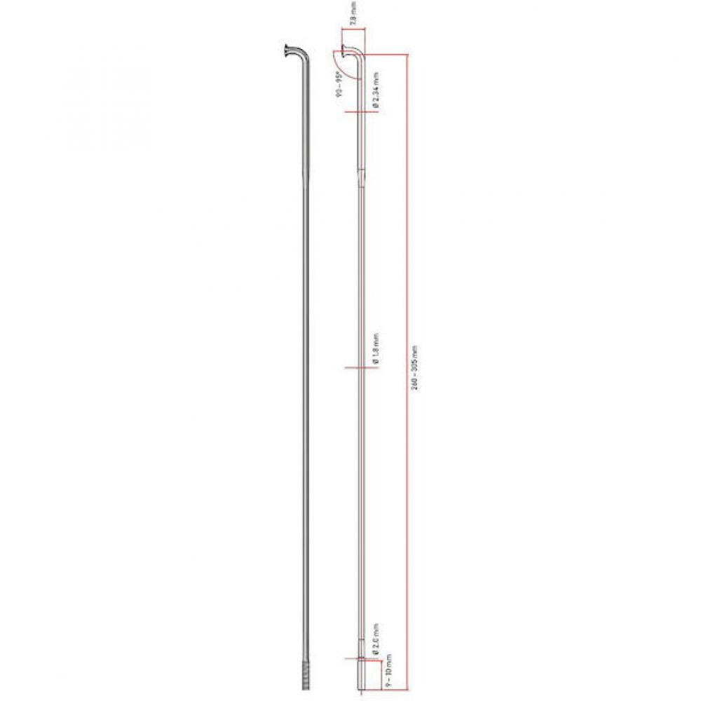 DT Swiss Speiche Alpine III 2.34 / 266 mm silber - robuste Speiche für hohe Lasten