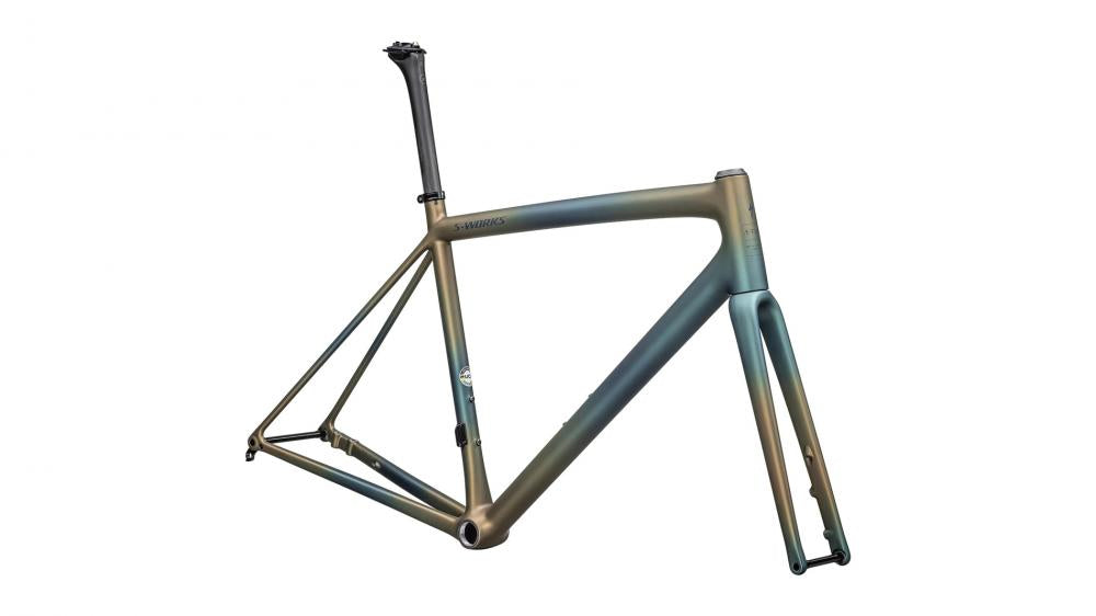 Specialized Aethos Rahmenset - Deep Lake Metal/Burnt Gold Metal/Dark Navy - Größe 52cm - Rennrad