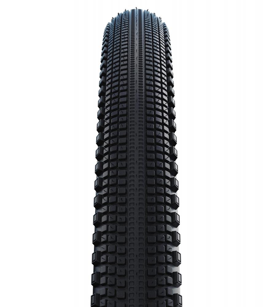 Profilansicht des schwarzen Schwalbe G-ONE COMP PLUS ActPunctureGuard 45 pannensicheren Gravelreifens.