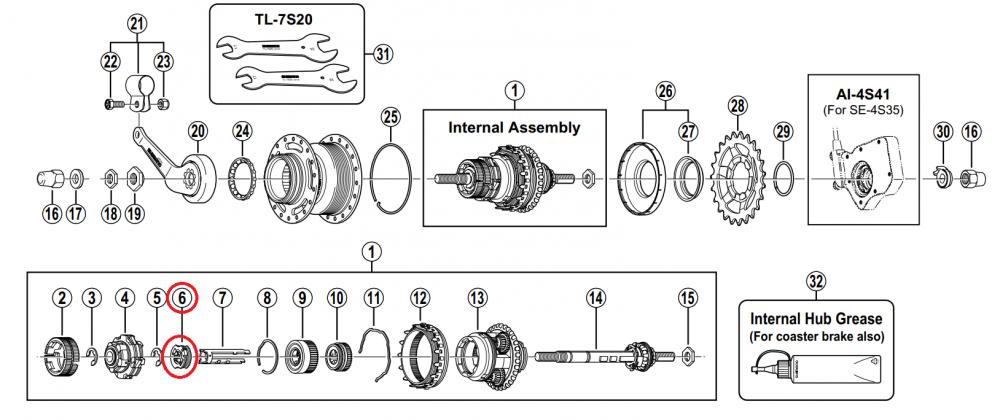 SHIMANO Rückholfeder SG-4C35 - Ersatz-Rückholfeder für Schalt-/Nabensysteme, ca. 11 g