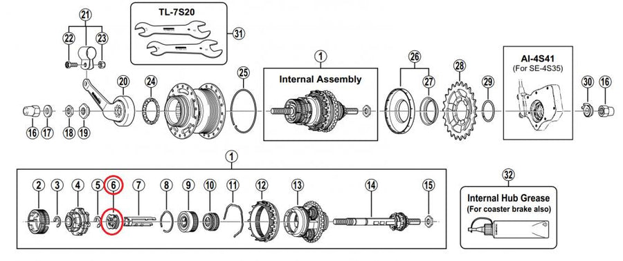 SHIMANO Rückholfeder SG-4C35 - Ersatz-Rückholfeder für Schalt-/Nabensysteme, ca. 11 g