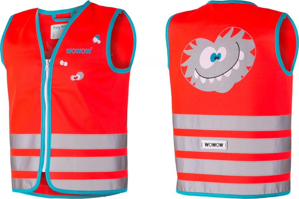 Wowow Sicherheitsweste Crazy Monster Jacket für Kinder Größe XS rot