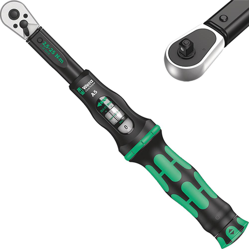 Wera Click-Torque A 5 Drehmomentschlüssel 2,5-25 Nm mit Umschaltknarre 1/4" Vierkant"