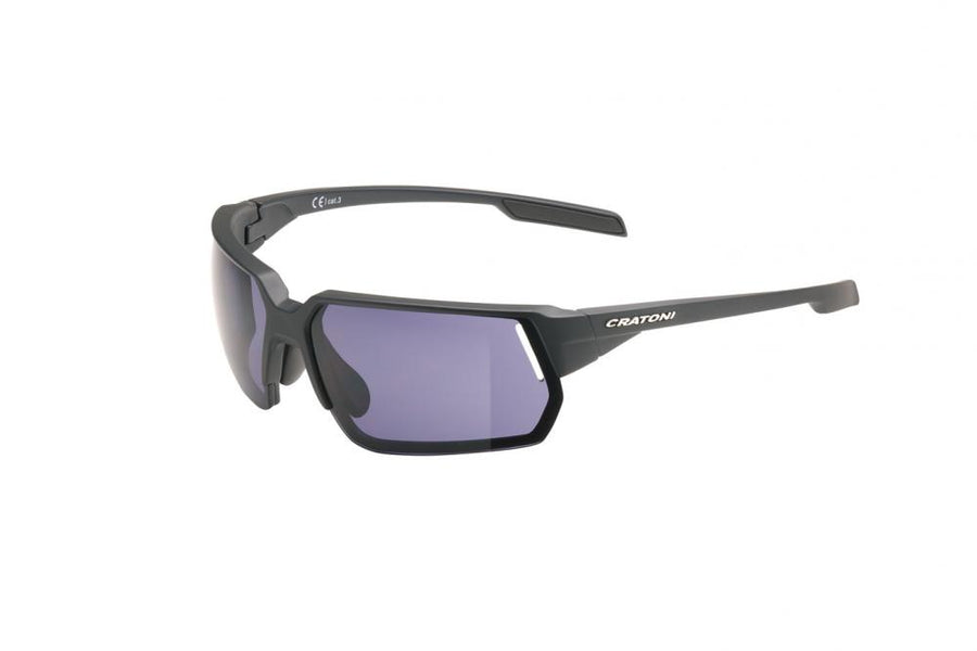 Cratoni Sportbrille C-Lite COLOR+ Lifestyle black matt - grey-blue w/o mirror Größe UNI