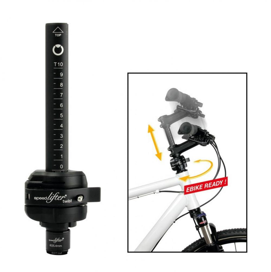 Lenkerverstellung Speedlifter Twist T6 Ø24,5mm, Hülse 39,5mm, schwarz, 6cm