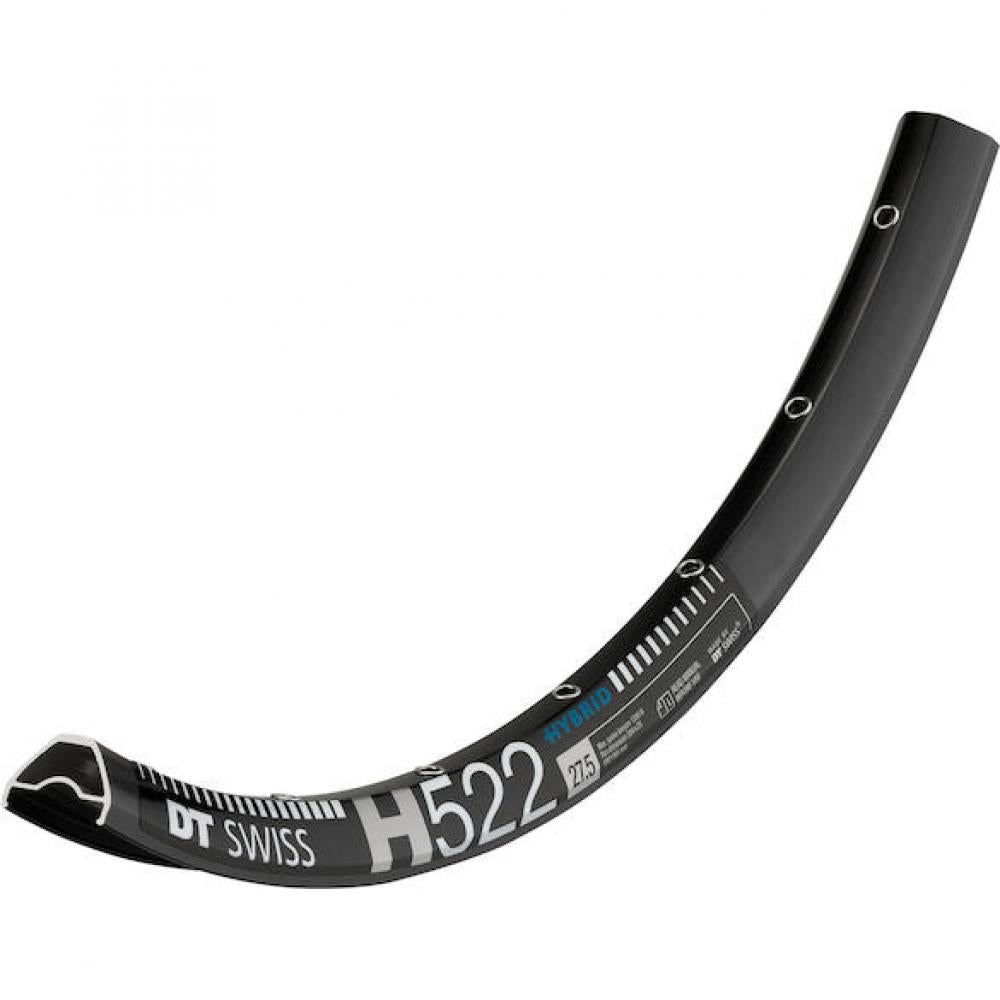 DT Swiss Felge HYBRID H 522 27,5"/25 28 Loch Schwarz - robuste E-MTB-Felge für Trail und Enduro