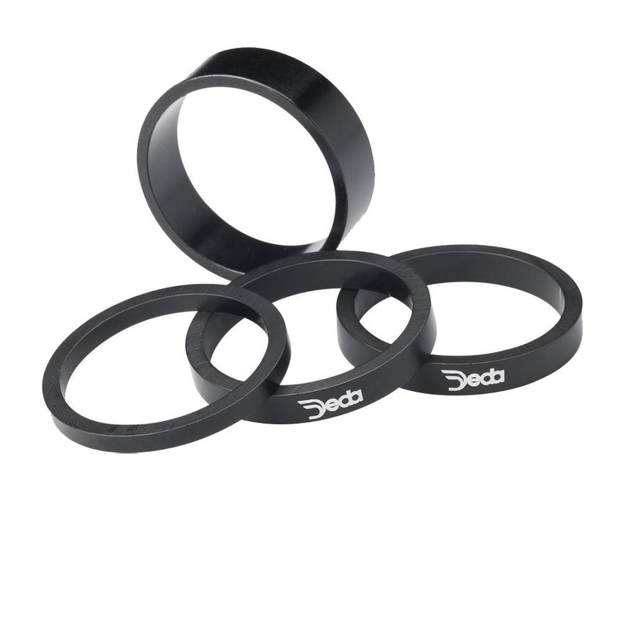 DEDA Alu Spacer 1 1/8 Zoll 3 Millimeter 10 Stück schwarz-matt - 6061 Aluminium - Steuersatz Spacer Kit