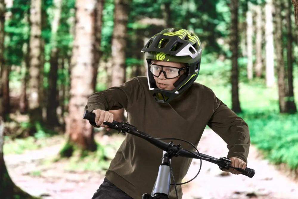 uvex react jr. Fullface Kinder-Fahrradhelm 52-56 cm dark olive matt