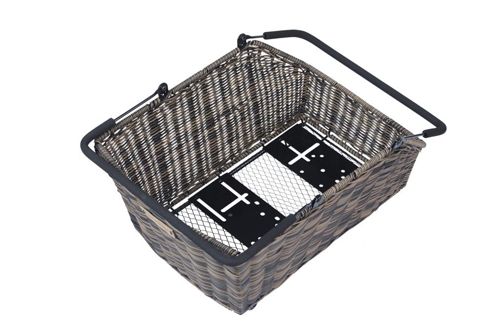 Basil Gepäckträgerkorb Cento Rattan Look Gepäckträgerkorb 22 Liter - braun - wetterfest Multi-System (i-Rack / Racktime / Carrymore / Soft-Grip)