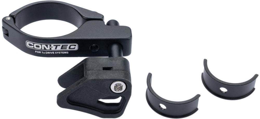 CONTEC Kettenführung "Guide.O Tube"nSB-verpackt, Sitzrohrmontage fürØ 34,9mm, inkl. Adapter für Ø 31.8mmnVerhindert das Abrutschen der Kette vom Kettenblatt, CNC-gefrästes Aluminium 6061-T6 mit hochfestem Nylon-Käfig, einstellbare Kettenlinie, einfache Mo