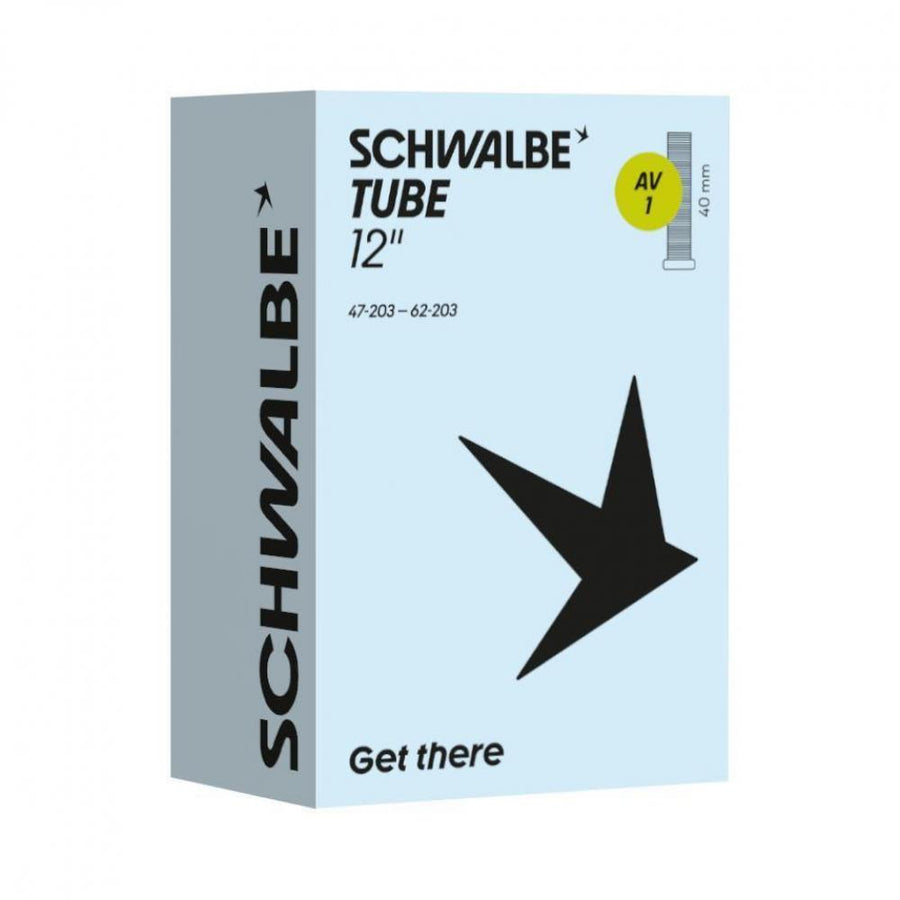 Schwalbe Fahrradschlauch 12 Zoll AV1 mit Autoventil 40mm für zuverlässige Fahrt.