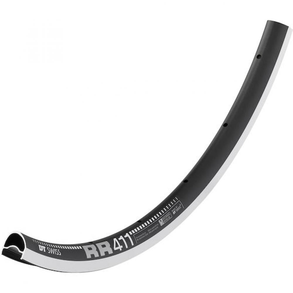 DT Swiss RR 411 Asymmetric leichte Rennradfelge 28"/700C 32 Loch schwarz-silber