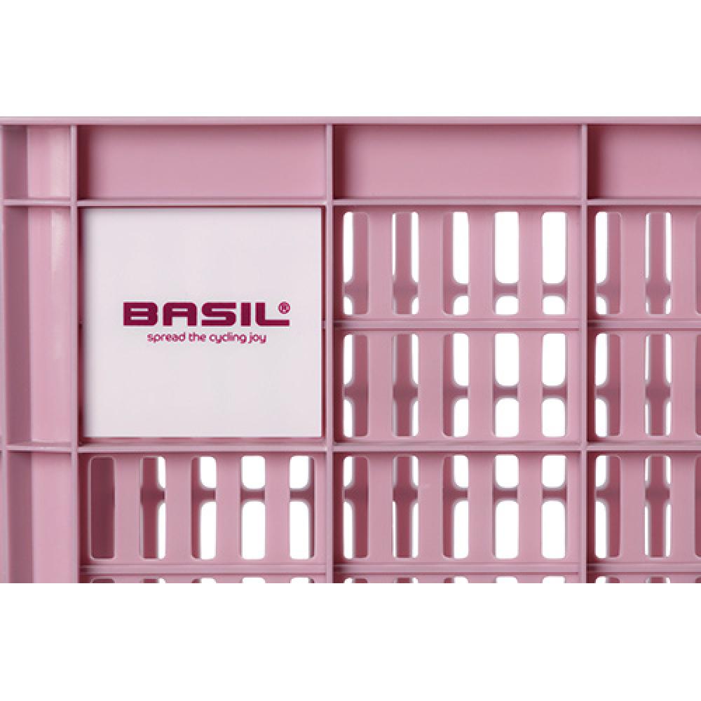 Basil Fahrradkiste S, 17,5L, rosa, recycelter Kunststoff, 39x29x20cm, kompatibel mit MIK/Racktime, ideal für Damen-, Herren- und Kinderfahrräder.